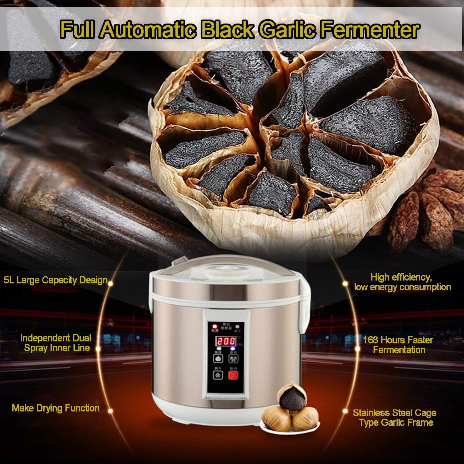 Amazon.co.jp: 6L 黒にんにく発酵器、にんにく発酵ボックス 黒